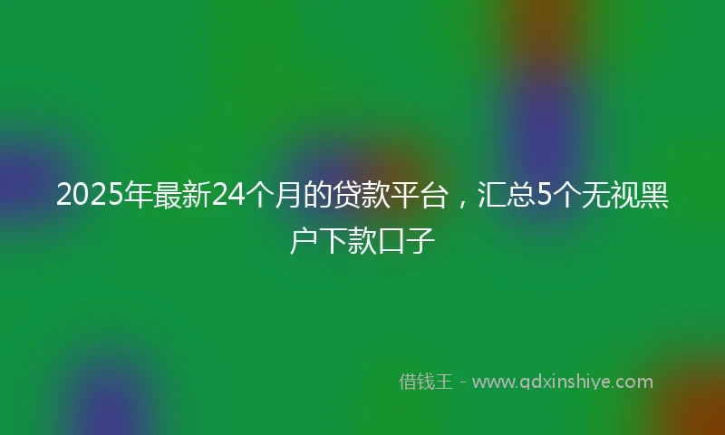 2025年最新24个月的贷款平台，汇总5个无视黑户下款口子