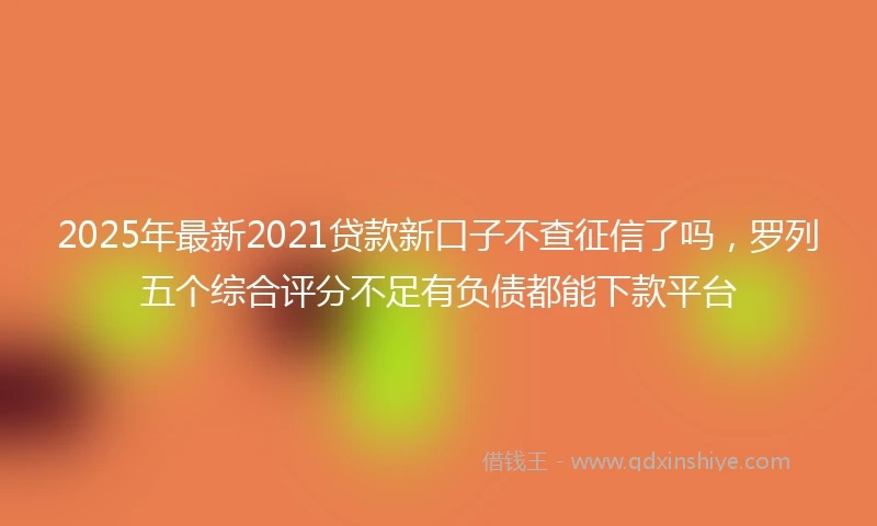 2025年最新2021贷款新口子不查征信了吗，罗列五个综合评分不足有负债都能下款平台