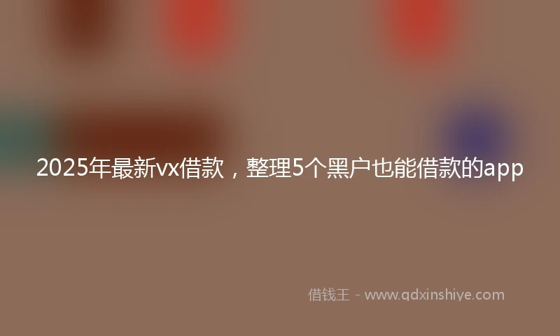 2025年最新vx借款，整理5个黑户也能借款的app