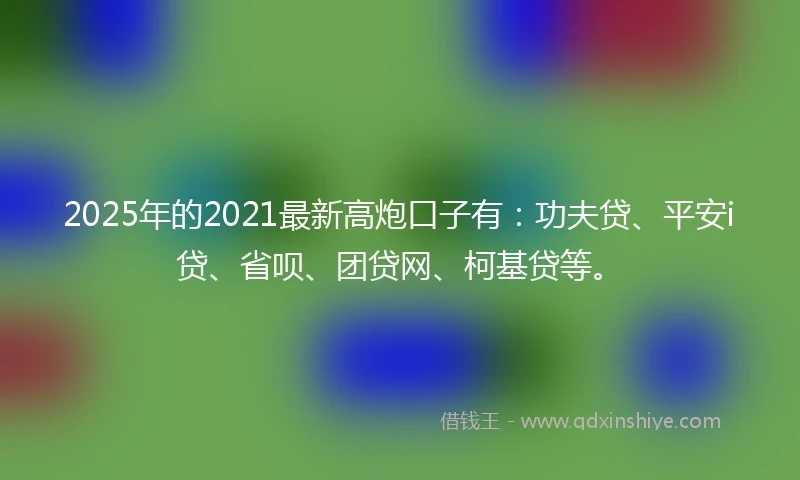 2025年的2021最新高炮口子有：功夫贷、平安i贷、省呗、团贷网、柯基贷等。