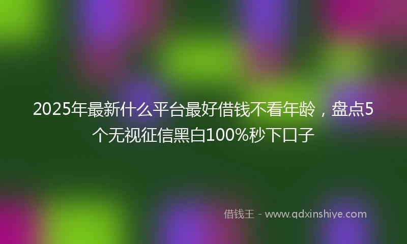 2025年最新什么平台最好借钱不看年龄，盘点5个无视征信黑白100%秒下口子