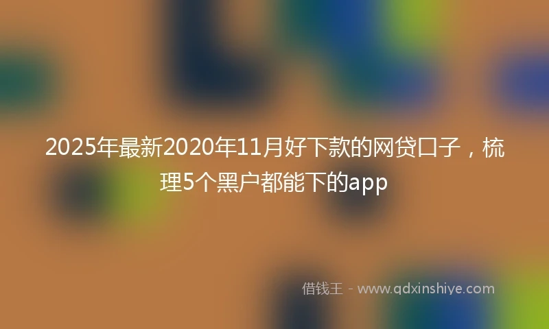 2025年最新2020年11月好下款的网贷口子，梳理5个黑户都能下的app