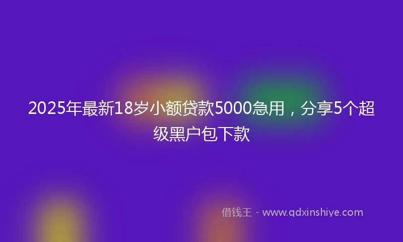 2025年最新18岁小额贷款5000急用，分享5个超级黑户包下款