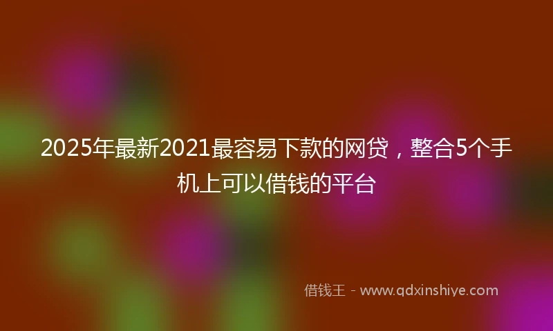 2025年最新2021最容易下款的网贷，整合5个手机上可以借钱的平台