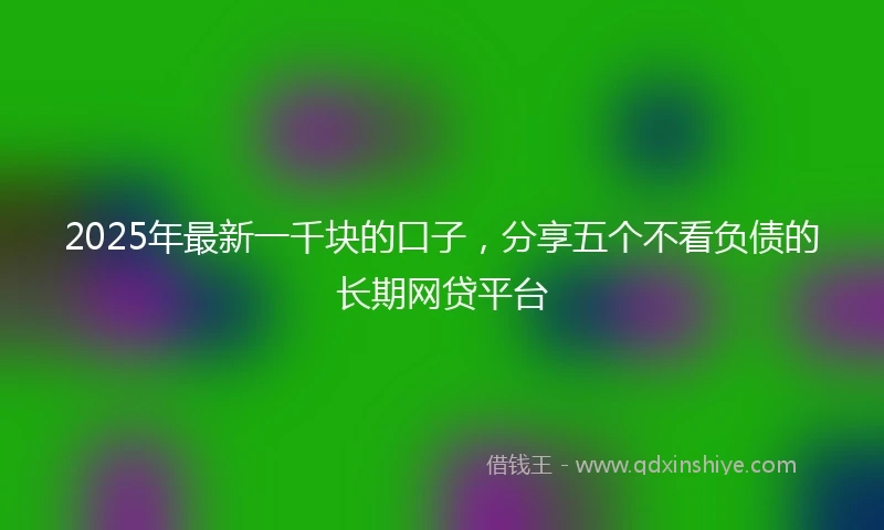 2025年最新一千块的口子，分享五个不看负债的长期网贷平台