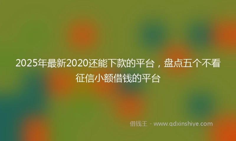 2025年最新2020还能下款的平台，盘点五个不看征信小额借钱的平台
