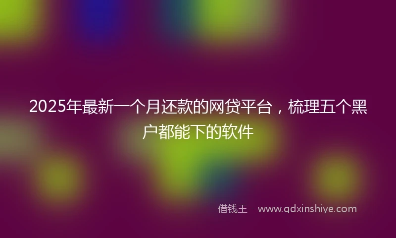 2025年最新一个月还款的网贷平台，梳理五个黑户都能下的软件