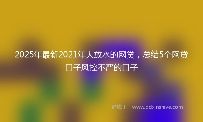 2025年最新2021年大放水的网贷，总结5个网贷口子风控不严的口子