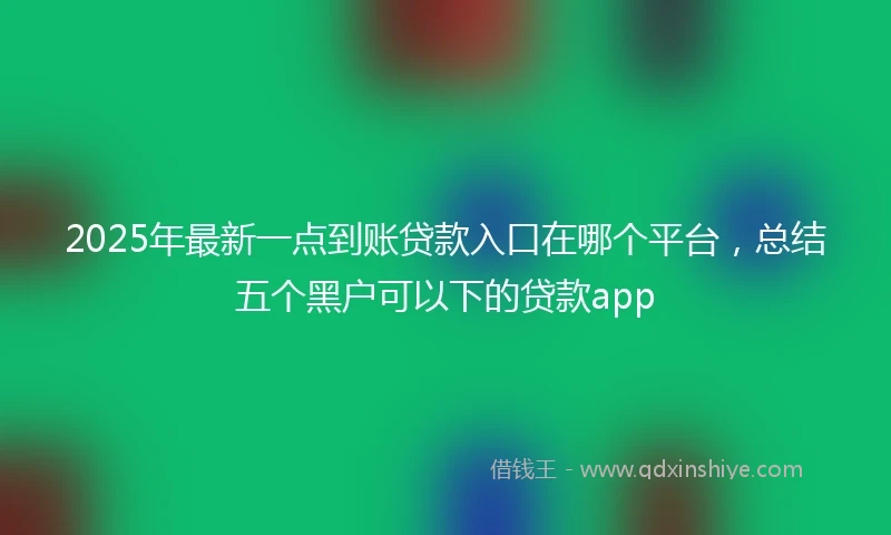 2025年最新一点到账贷款入口在哪个平台，总结五个黑户可以下的贷款app