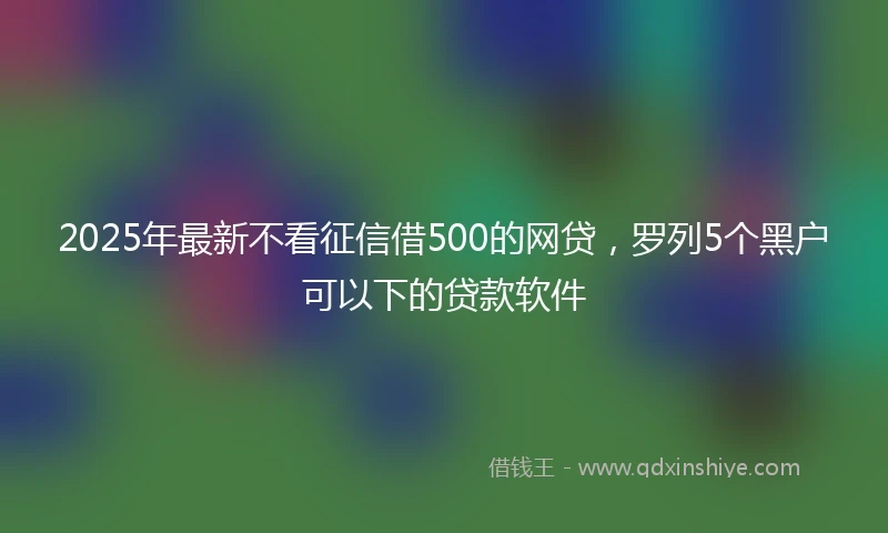 2025年最新不看征信借500的网贷，罗列5个黑户可以下的贷款软件