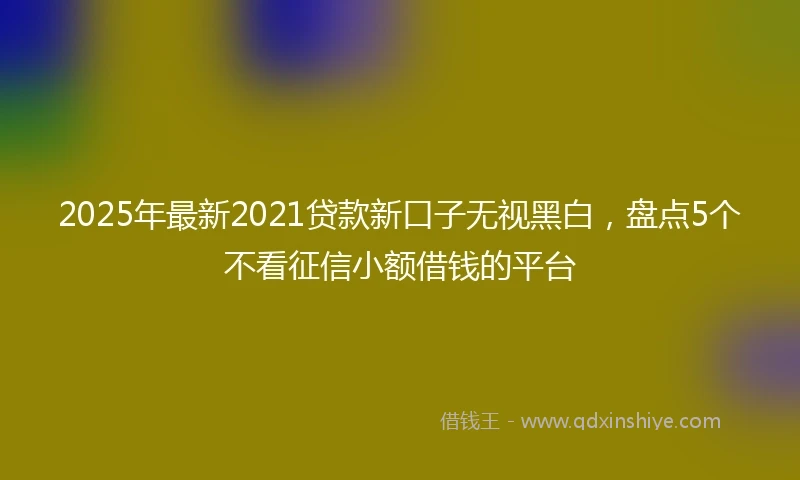 2025年最新2021贷款新口子无视黑白，盘点5个不看征信小额借钱的平台