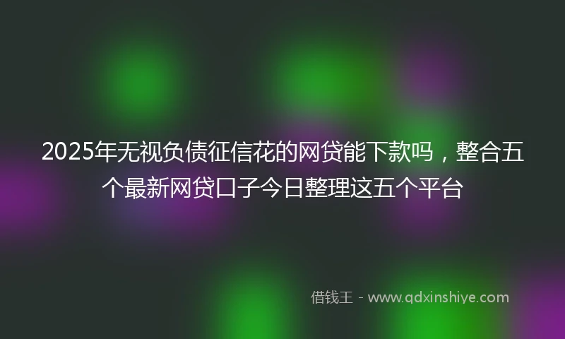 2025年无视负债征信花的网贷能下款吗，整合五个最新网贷口子今日整理这五个平台