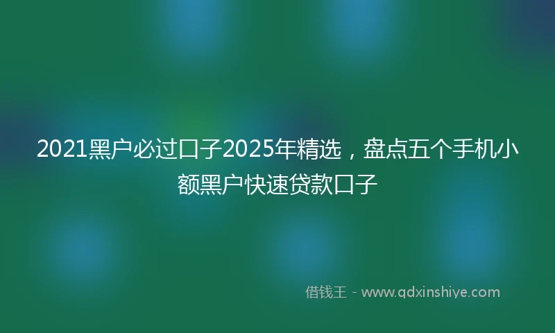 2021黑户必过口子2025年精选，盘点五个手机小额黑户快速贷款口子