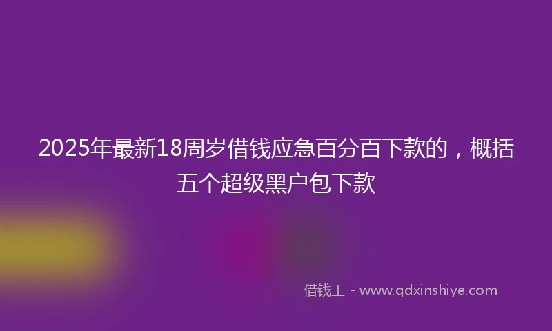 2025年最新18周岁借钱应急百分百下款的，概括五个超级黑户包下款