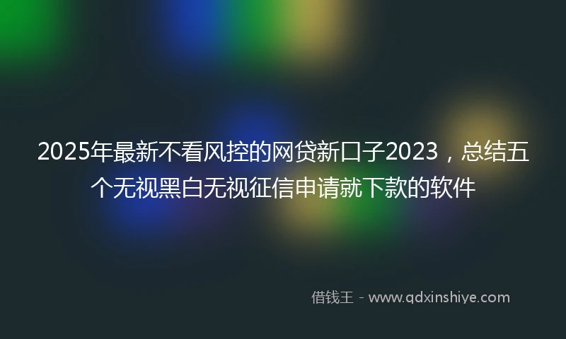 2025年最新不看风控的网贷新口子2023，总结五个无视黑白无视征信申请就下款的软件