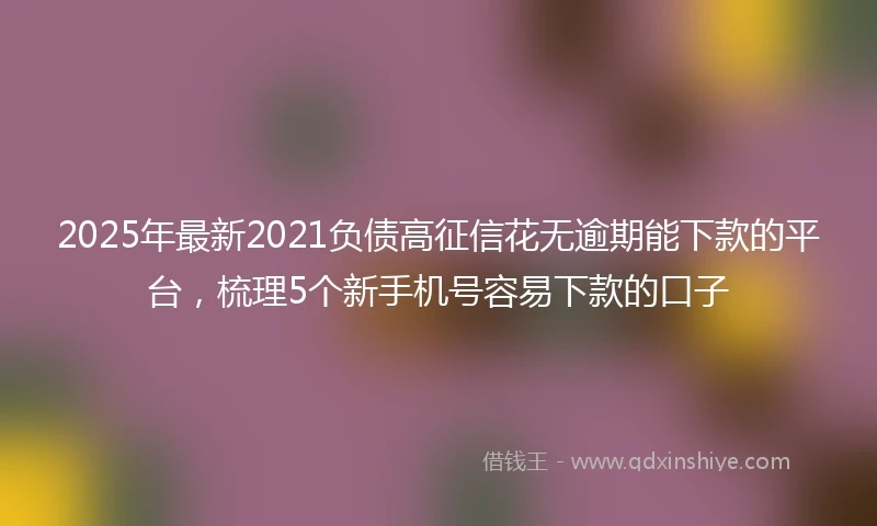 2025年最新2021负债高征信花无逾期能下款的平台，梳理5个新手机号容易下款的口子