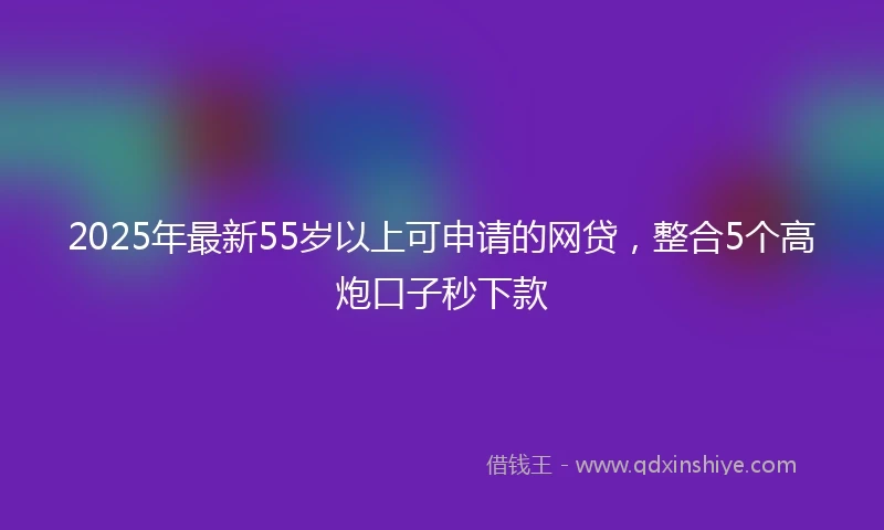 2025年最新55岁以上可申请的网贷，整合5个高炮口子秒下款
