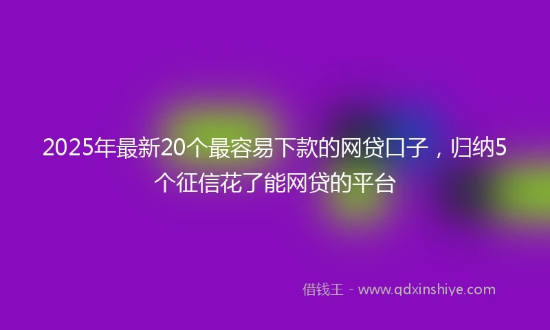 2025年最新20个最容易下款的网贷口子，归纳5个征信花了能网贷的平台