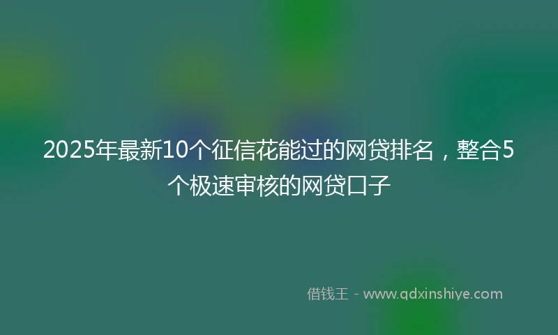 2025年最新10个征信花能过的网贷排名，整合5个极速审核的网贷口子