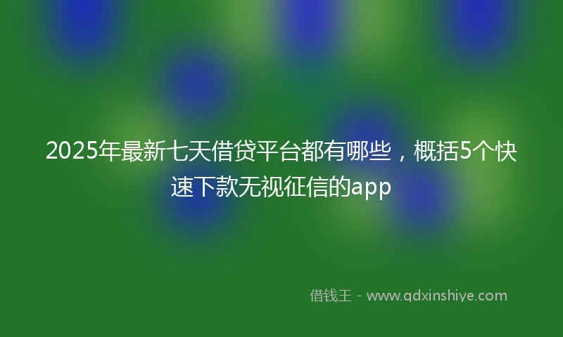 2025年最新七天借贷平台都有哪些，概括5个快速下款无视征信的app