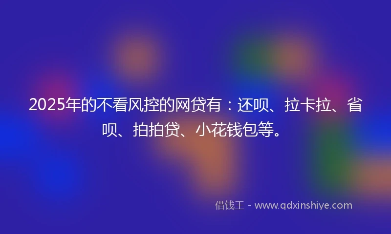 2025年的不看风控的网贷有：还呗、拉卡拉、省呗、拍拍贷、小花钱包等。