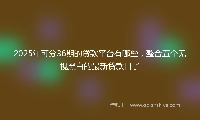 2025年可分36期的贷款平台有哪些，整合五个无视黑白的最新贷款口子