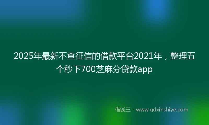 2025年最新不查征信的借款平台2021年，整理五个秒下700芝麻分贷款app