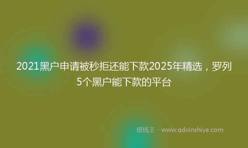 2021黑户申请被秒拒还能下款2025年精选，罗列5个黑户能下款的平台
