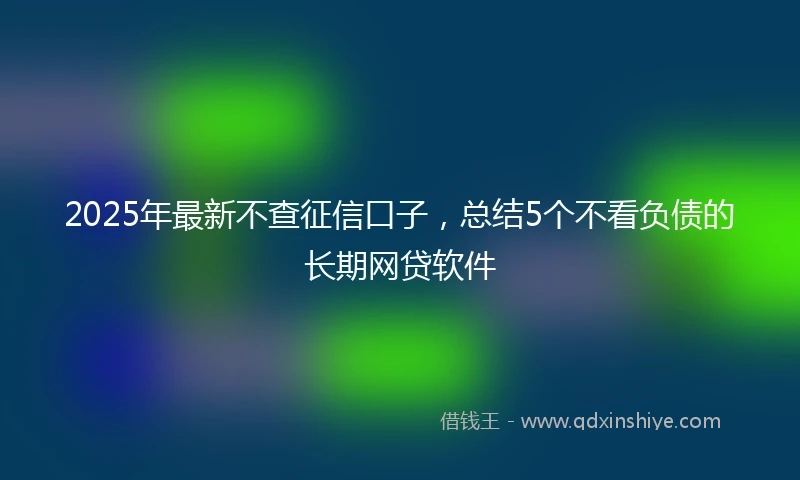 2025年最新不查征信口子，总结5个不看负债的长期网贷软件