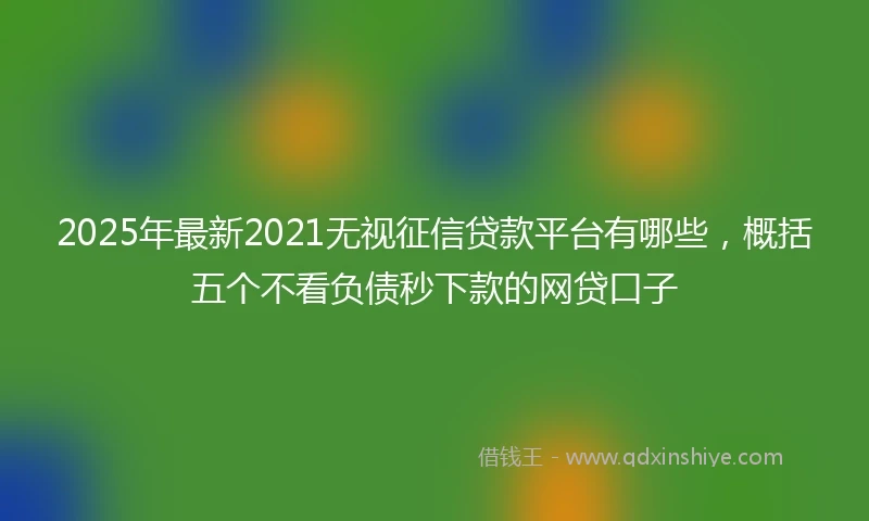 2025年最新2021无视征信贷款平台有哪些，概括五个不看负债秒下款的网贷口子