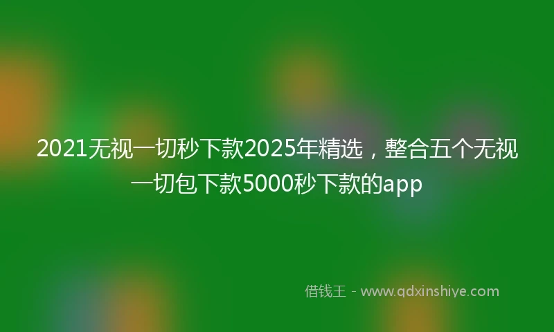 2021无视一切秒下款2025年精选，整合五个无视一切包下款5000秒下款的app