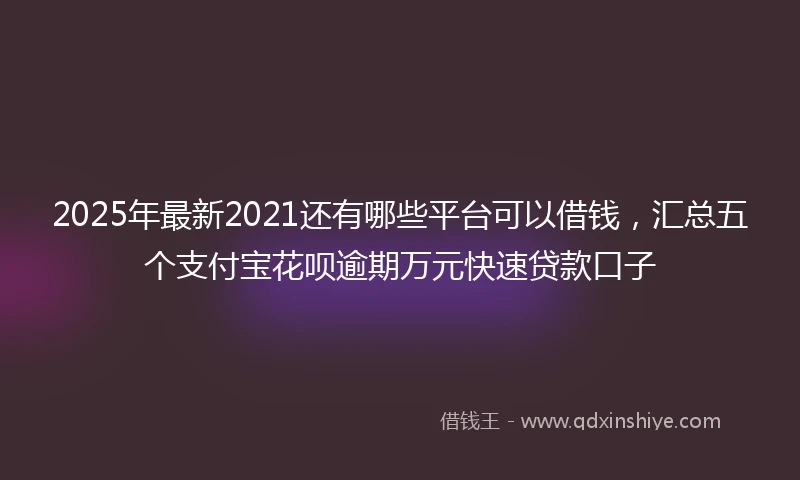 2025年最新2021还有哪些平台可以借钱，汇总五个支付宝花呗逾期万元快速贷款口子