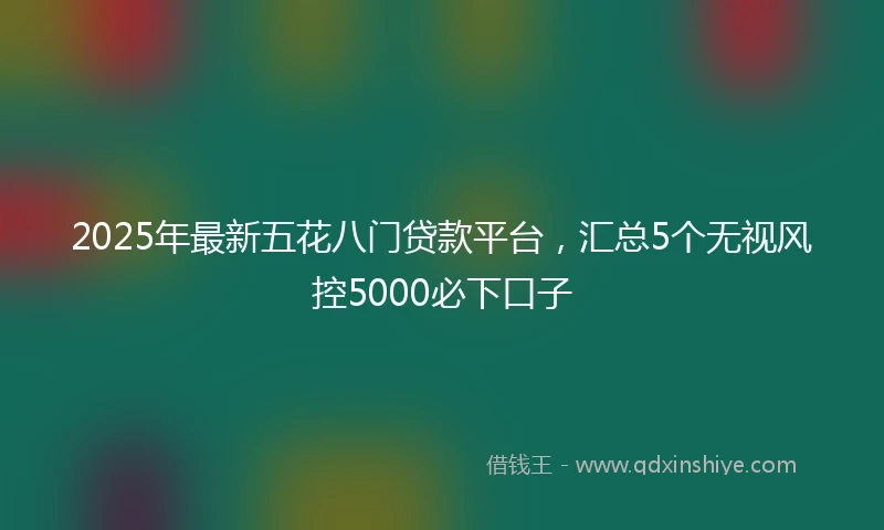 2025年最新五花八门贷款平台，汇总5个无视风控5000必下口子