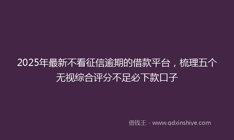 2025年最新不看征信逾期的借款平台，梳理五个无视综合评分不足必下款口子