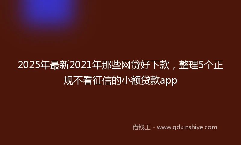 2025年最新2021年那些网贷好下款，整理5个正规不看征信的小额贷款app