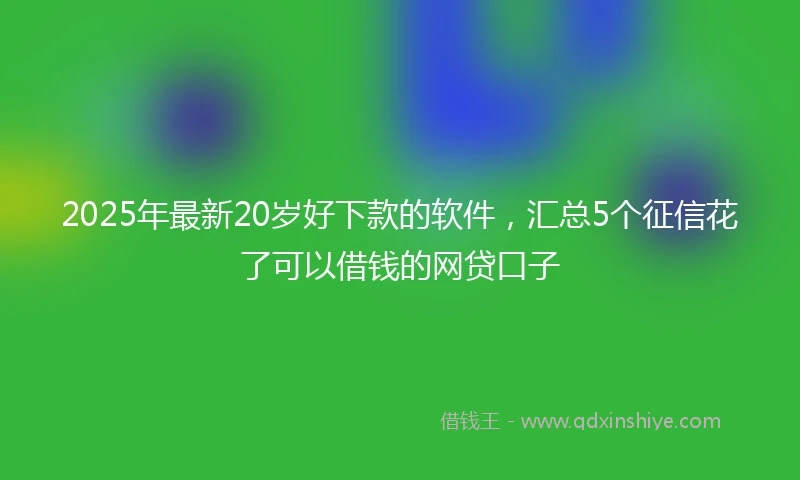 2025年最新20岁好下款的软件，汇总5个征信花了可以借钱的网贷口子