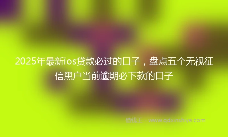 2025年最新ios贷款必过的口子，盘点五个无视征信黑户当前逾期必下款的口子