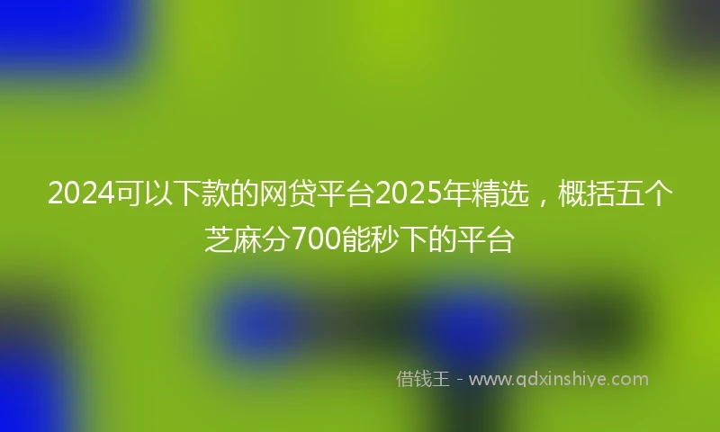 2024可以下款的网贷平台2025年精选，概括五个芝麻分700能秒下的平台