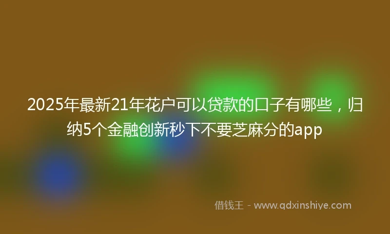 2025年最新21年花户可以贷款的口子有哪些，归纳5个金融创新秒下不要芝麻分的app