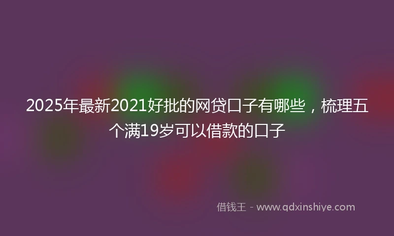2025年最新2021好批的网贷口子有哪些，梳理五个满19岁可以借款的口子