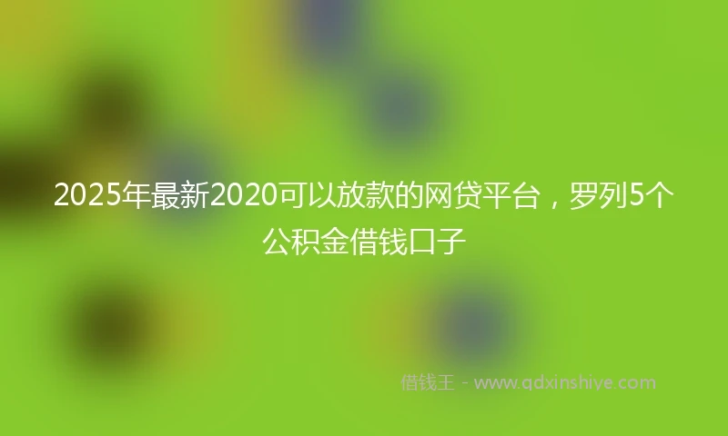 2025年最新2020可以放款的网贷平台，罗列5个公积金借钱口子