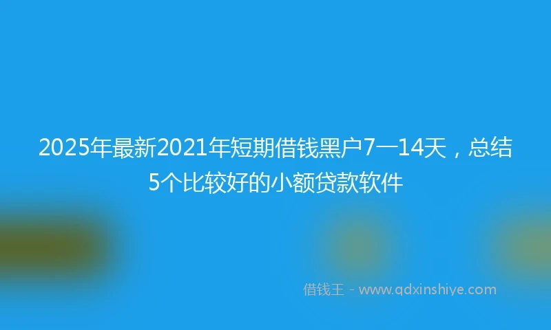 2025年最新2021年短期借钱黑户7一14天，总结5个比较好的小额贷款软件