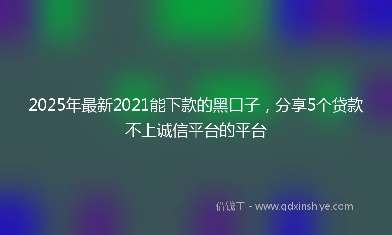 2025年最新2021能下款的黑口子，分享5个贷款不上诚信平台的平台