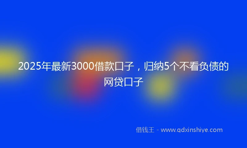 2025年最新3000借款口子，归纳5个不看负债的网贷口子
