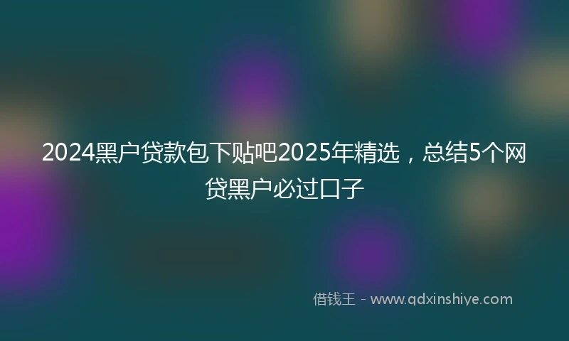 2024黑户贷款包下贴吧2025年精选，总结5个网贷黑户必过口子