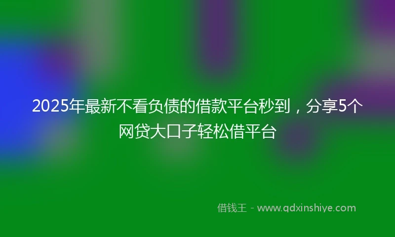 2025年最新不看负债的借款平台秒到，分享5个网贷大口子轻松借平台
