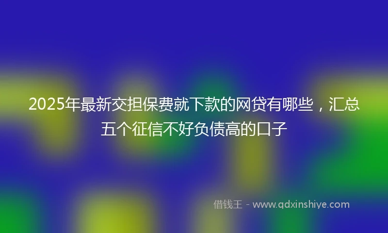 2025年最新交担保费就下款的网贷有哪些，汇总五个征信不好负债高的口子