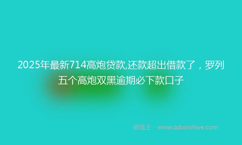 2025年最新714高炮贷款,还款超出借款了，罗列五个高炮双黑逾期必下款口子