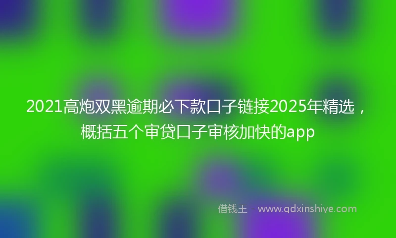 2021高炮双黑逾期必下款口子链接2025年精选，概括五个审贷口子审核加快的app