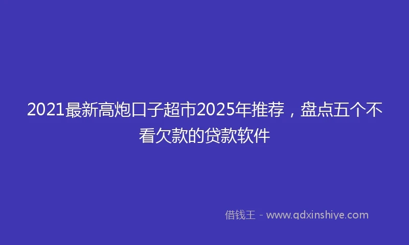 2021最新高炮口子超市2025年推荐，盘点五个不看欠款的贷款软件